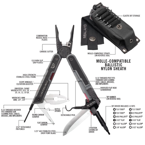 Multitool do konserwacji broni Real Avid Gun Tool Max - Czarny - AVGTMAX