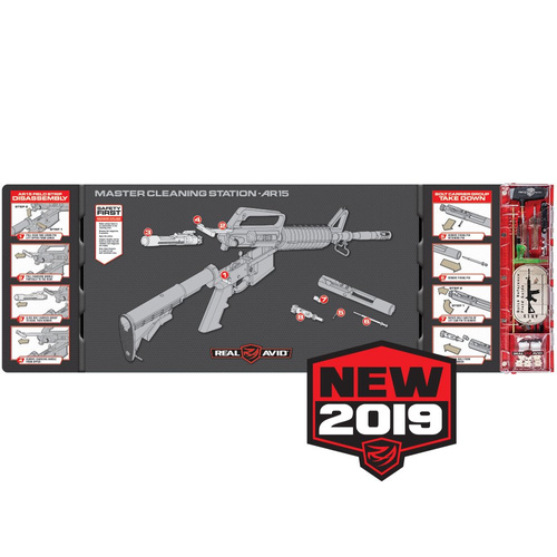 Real Avid - Mata rusznikarska z zestawem narzędzi Master Cleaning Station™ - AR-15 - AVMCS-AR