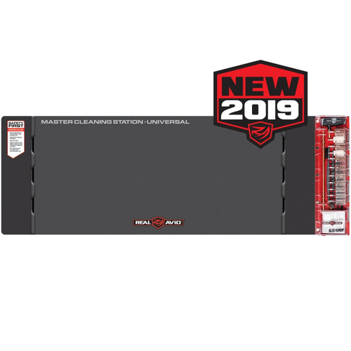 Real Avid - Mata rusznikarska z zestawem narzędzi Master Cleaning Station Universal - 43x16" - Czarna - AVMCS-U
