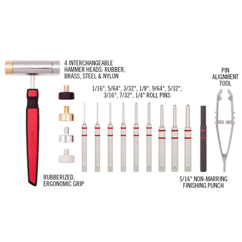 Real Avid - Zestaw wybijaków z młotkiem Accu-Punch™ Hammer & Roll Pin Punch Set - AVHPS-RP